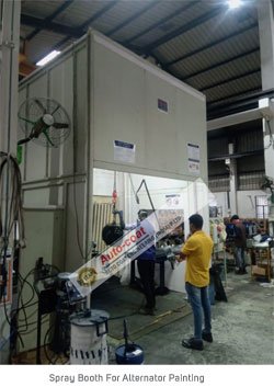 Final Finish Coat on Assembled Alternator in Alternator Paint Booth – Autocoat Engineering