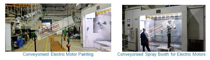 Conveyorised Electric Motor Painting – Motor Paint Booth – Autocoat Engineering