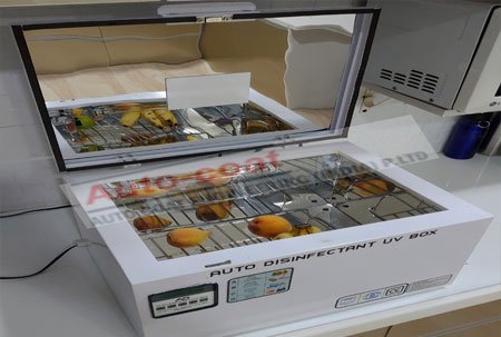 UV Box with Products – Autocoat Engineering UVC Sanitizing Box